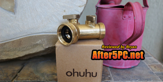 Review of Ohuhu® Heavy Duty Solid Brass 2-way Y Valve Garden Hose Connector / Hose Splitter / Garden Hose Splitter / Water Hose Connector / Hose Reel Adapter / Split Faucet with Shut-off Valve